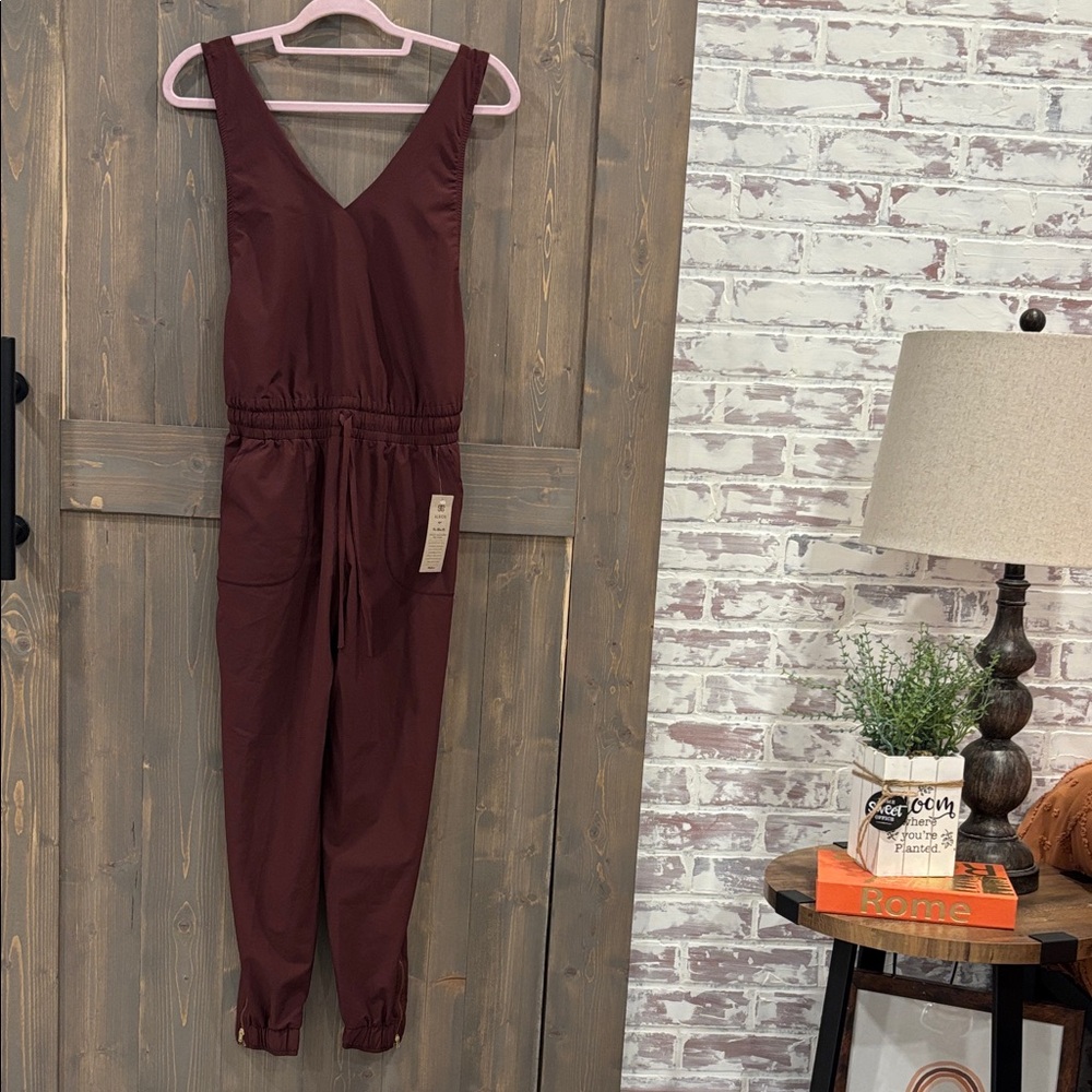 Albion Deep Burgundy Sleeveless Jumpsuit